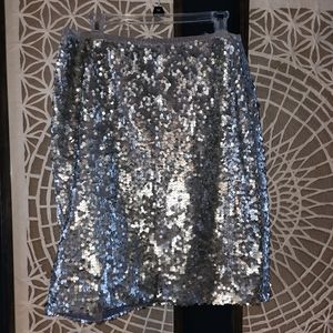J. Crew silver sequin skirt